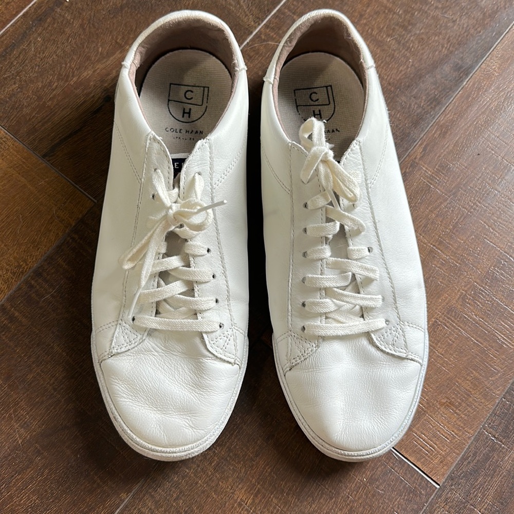 Cole haan white leather sneakers